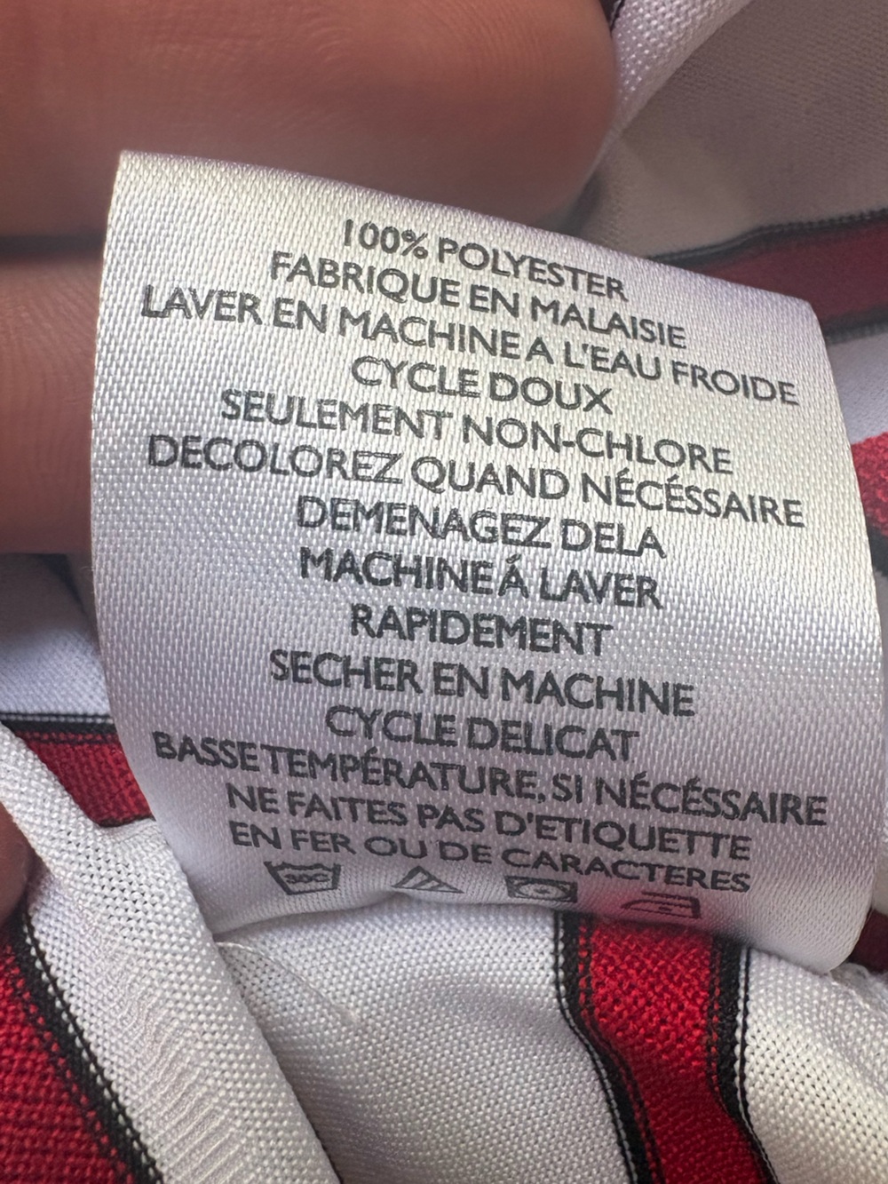 Ping Performance Wisconsin Badger Short Sleeve Polo M White Red Striped Golf - Picture 11 of 11